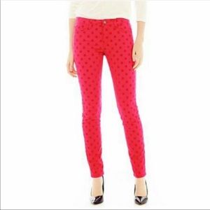Joe Fresh pink polka dot jeans, size 4